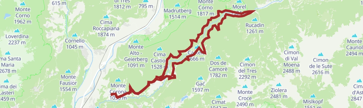 Route map: Valle di Cembra from Palù di Giovo